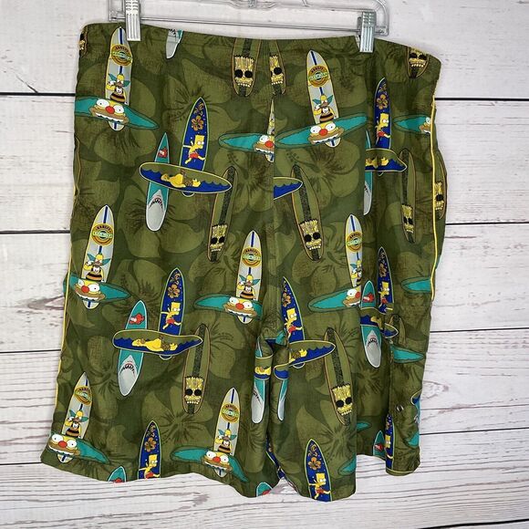 The Simpsons Other - The Simpsons Board Shorts‎ Men’s 38 Bart/Homer/Krusty Board Tiki Surfer Hawaiian